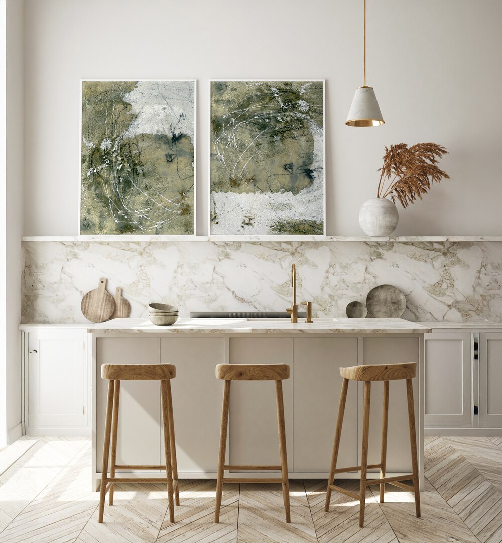 WABI-SABI SET, SET OF 2 PAINTINGS showcasing beauty in imperfection, perfect for modern home decor.
