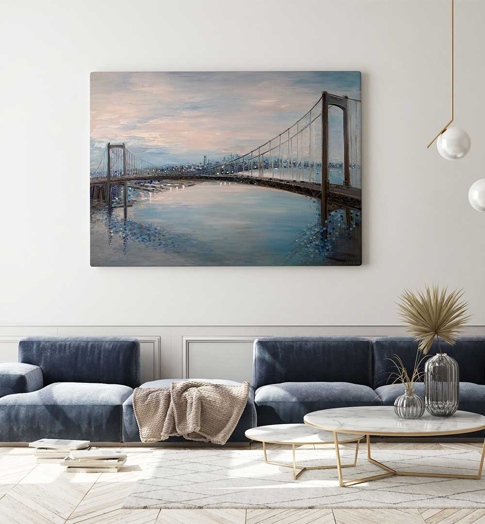 WALT WHITMAN BRIDGE , MODERN IMPRESSIONISM PAINTINGS