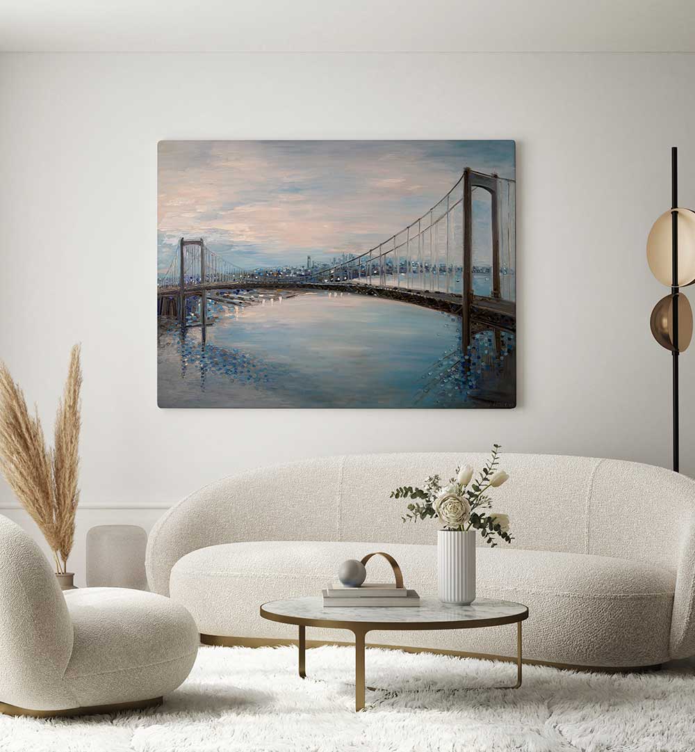 WALT WHITMAN BRIDGE , MODERN IMPRESSIONISM PAINTINGS