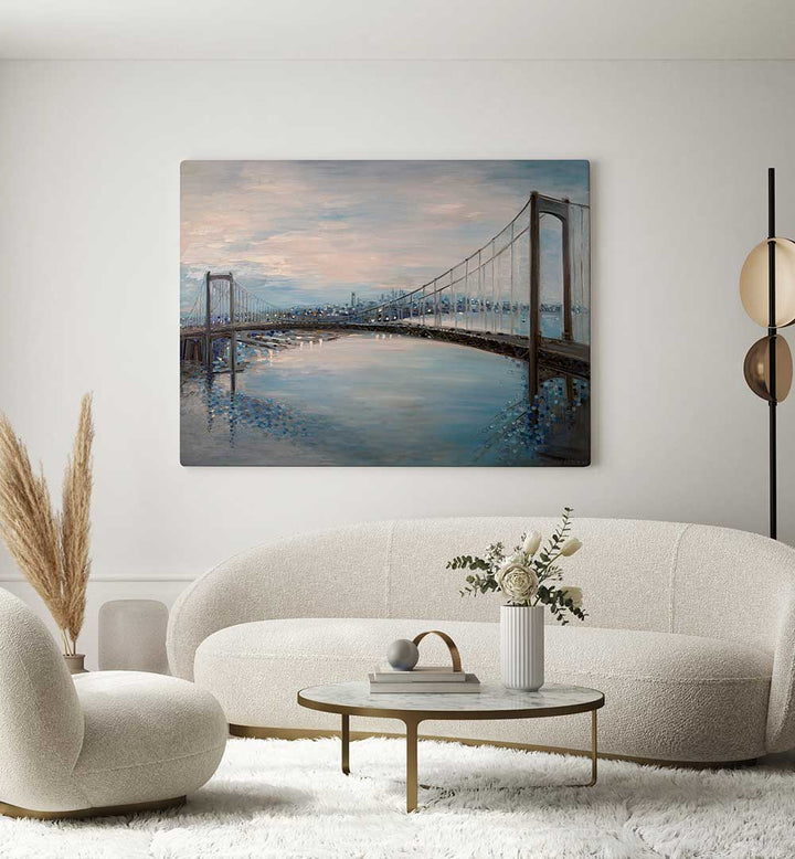 WALT WHITMAN BRIDGE , MODERN IMPRESSIONISM PAINTINGS