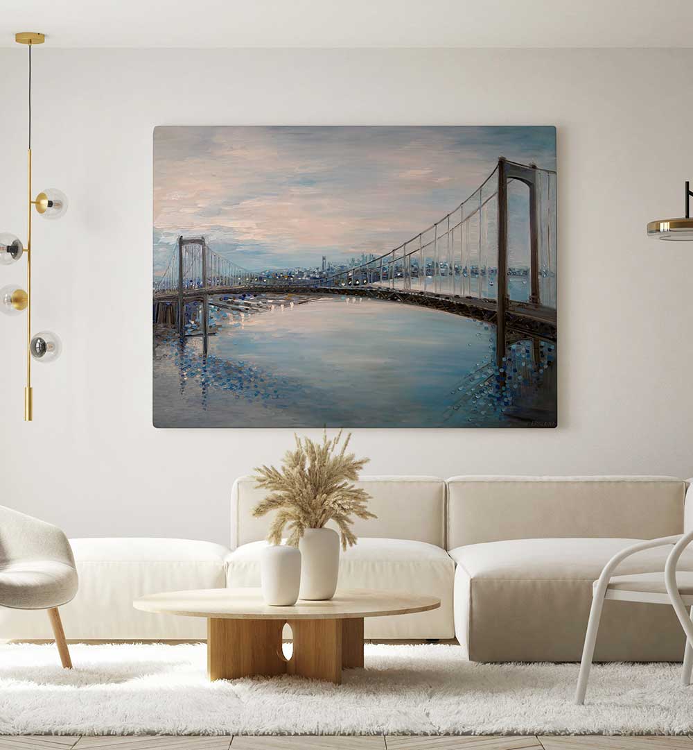 WALT WHITMAN BRIDGE , MODERN IMPRESSIONISM PAINTINGS