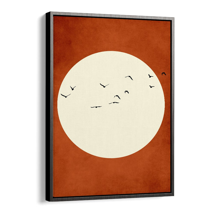 Warming Feelings Landscape Art Artwork in Black Floater Frame