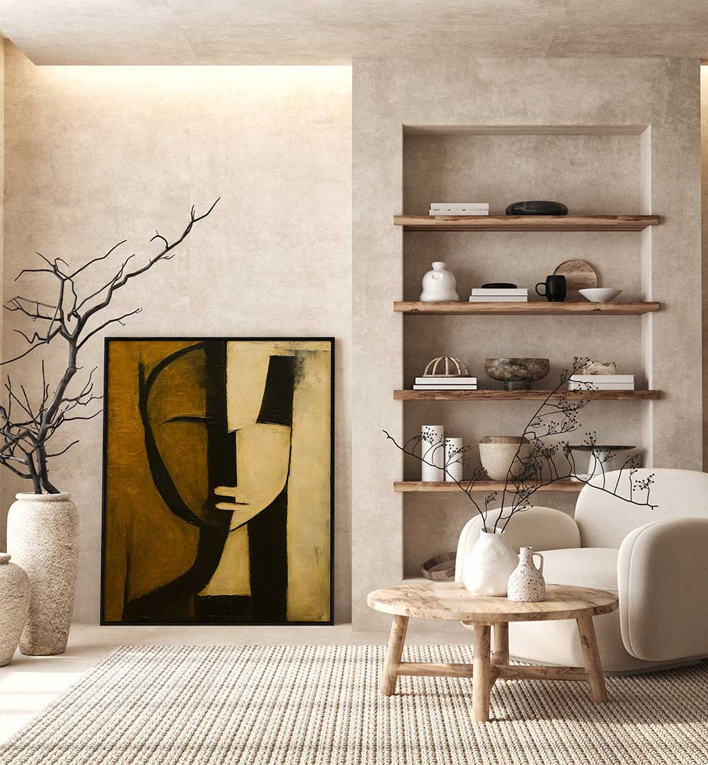 WATCHER BEHIND THE PILLAR , EXPRESSIONISM PAINTINGS