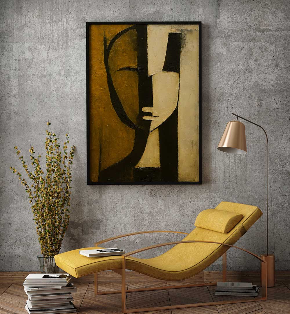 WATCHER BEHIND THE PILLAR , EXPRESSIONISM PAINTINGS