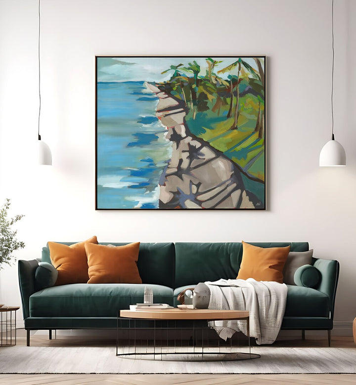 Stunning WATER II, LANDSCAPE PAINTINGS showcase vibrant abstract art that enhances your space with tranquility.