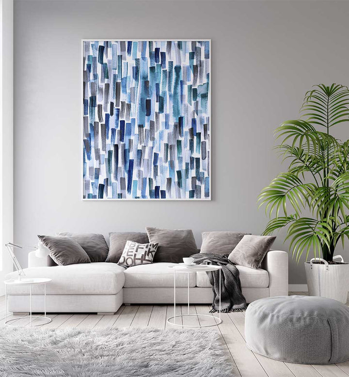 WATERCOLOR BRUSHSTROKES INDIGO BLUE , ABSTRACT PAINTINGS