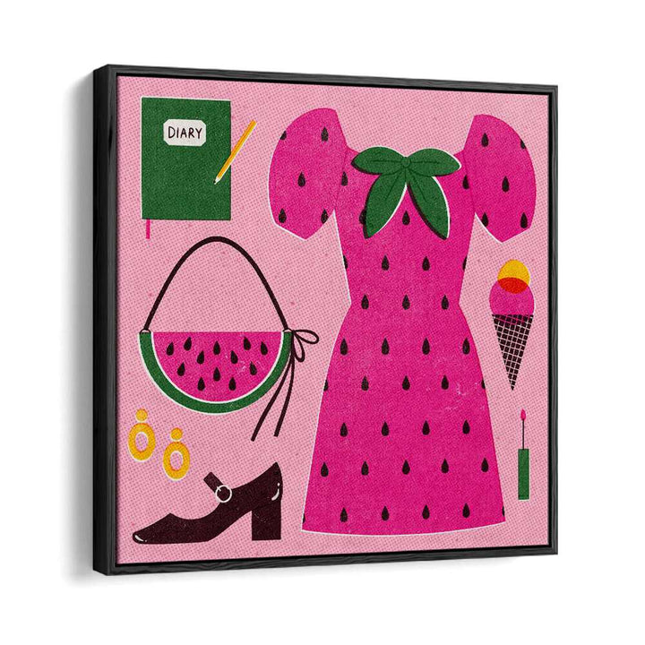 Watermelon By Julia Leister Fashion Art Artwork in Black Floater Frame
