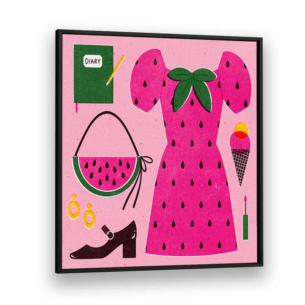 Watermelon By Julia Leister Fashion art Artwork in Black Plain Frame
