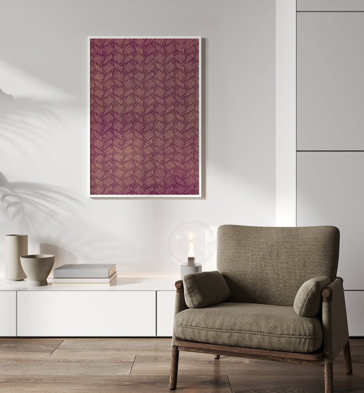 Wavy Trellis I  Botanical Flower Paintings Artwork Placed on a wall