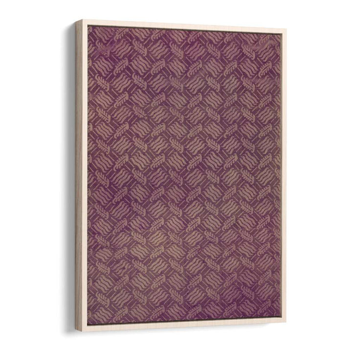 Wavy Trellis I Botanical Flower Paintings Artwork in Oak Wood Floater Frame