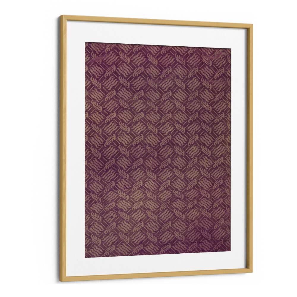 Wavy Trellis I Botanical Flower Paintings Artwork in Oak Wood Frame With Mount