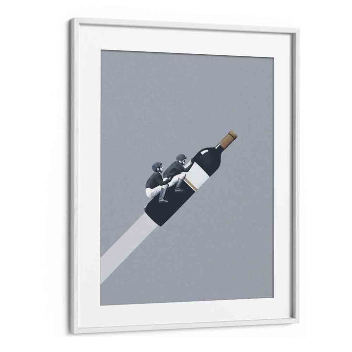 We Ride Until Dawn Bar & Cafe Artwork in White Frame With Mount