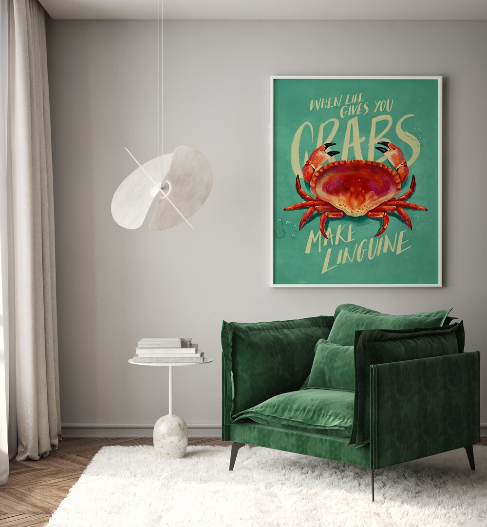 Whimsical wall art featuring "WHEN LIFE GIVES YOU CRABS , BAR," perfect for adding humor to your space.