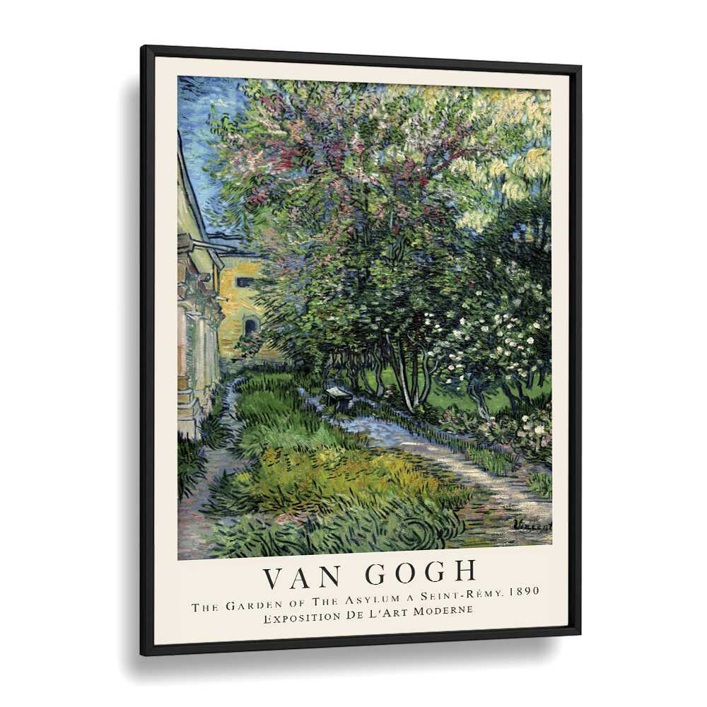 Whispers Of Solitude The Garden Of The Asylum, 1890 Vincent Van Gogh art painting Artwork in Black Plain Frame