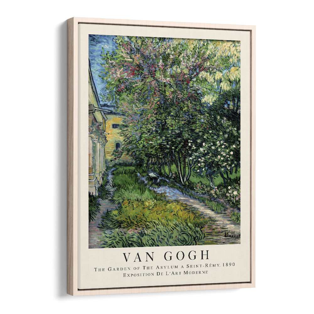 Whispers Of Solitude The Garden Of The Asylum, 1890 Vincent Van Gogh art painting Artwork in Oak Wood Floater Frame