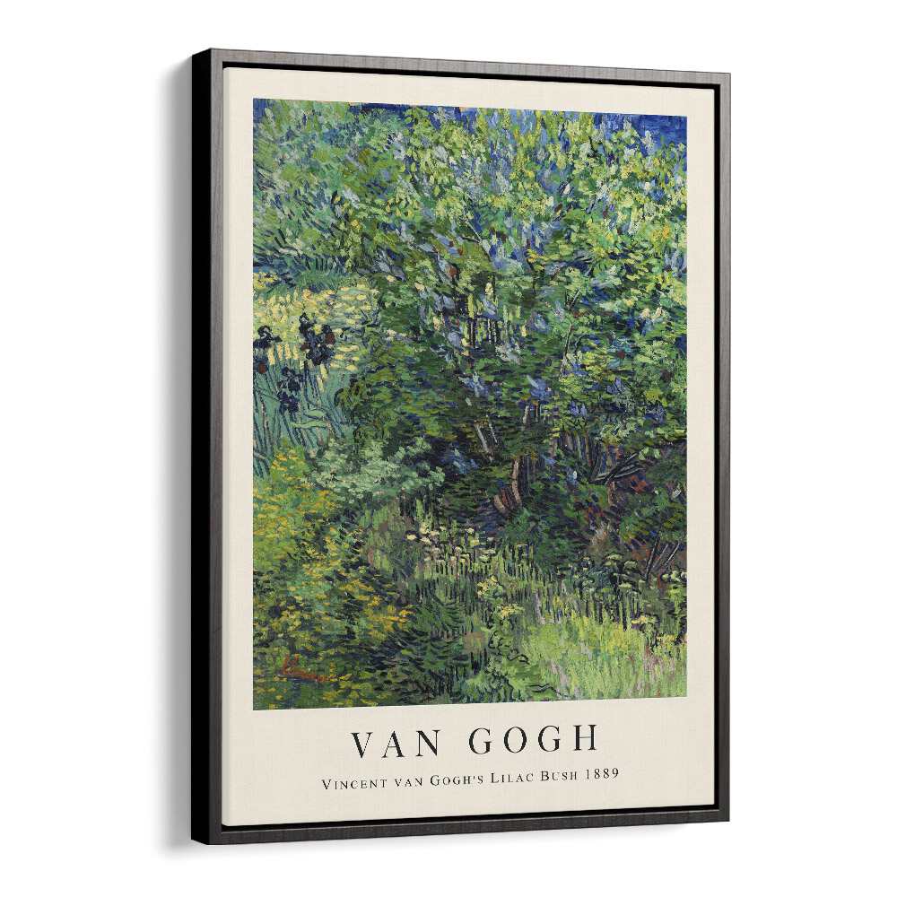 Whispers Of Spring Van Gogh's Lilac Bush, 1889 Vincent Van Gogh art painting Artwork in Black Floater Frame