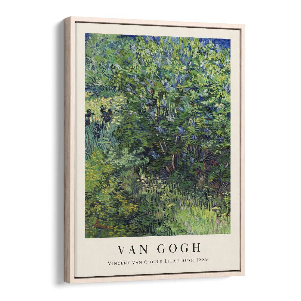 Whispers Of Spring Van Gogh's Lilac Bush, 1889 Vincent Van Gogh art painting Artwork in Oak Wood Floater Frame