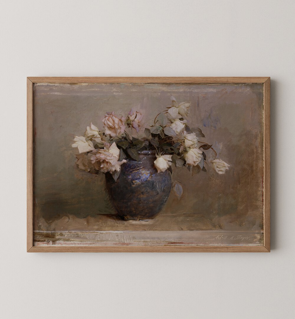 Discover the elegance of WHISPERS OF VINTAGE BLOOM, GALLERY WALLS showcasing serene floral art by Asian Monk.