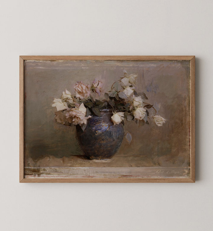 Discover the elegance of WHISPERS OF VINTAGE BLOOM, GALLERY WALLS showcasing serene floral art by Asian Monk.
