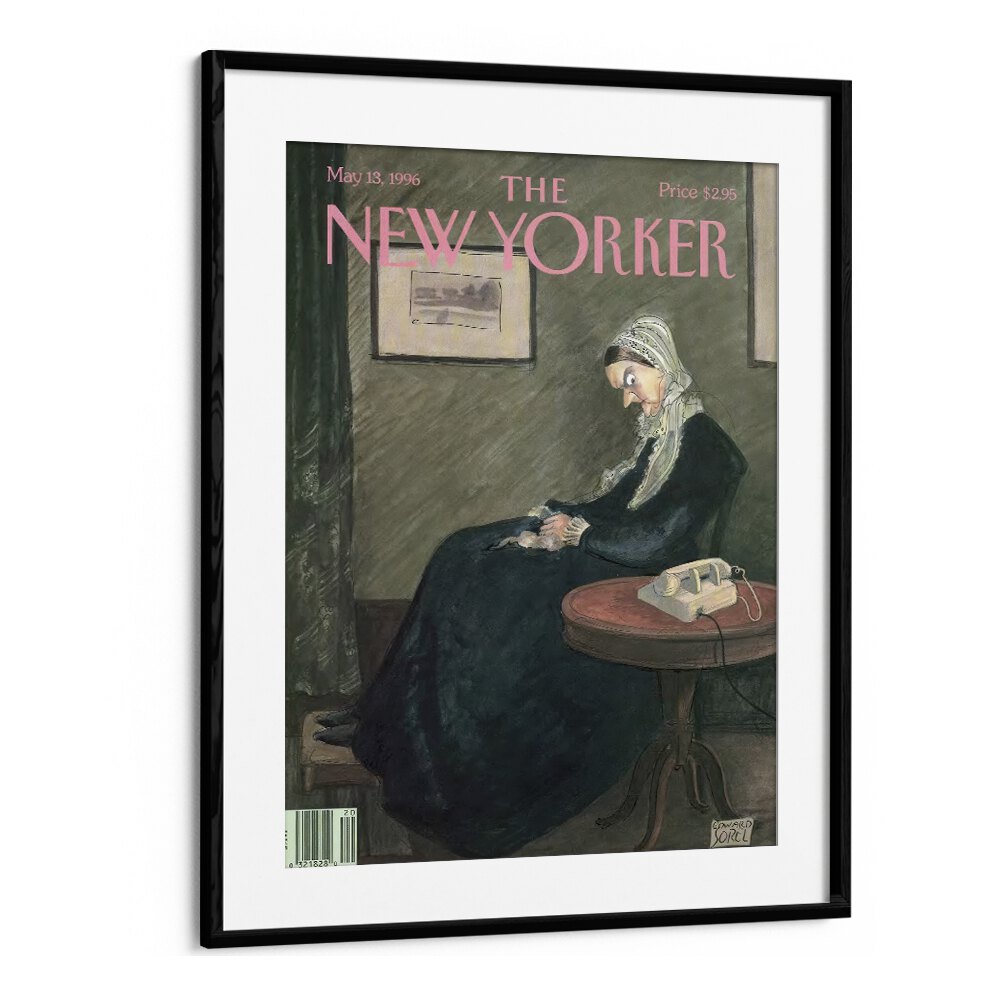  Whistler's Mother By Edward Sorel -New Yorker Magazine Cover May 13,1996 Artwork in Black Frame With Mount