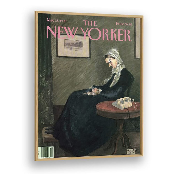 Whistler's Mother By Edward Sorel -New Yorker Magazine Cover May 13,1996 Artwork in Oak Wood Plain Frame