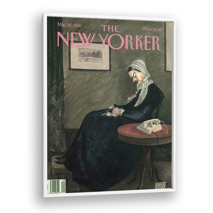  Whistler's Mother By Edward Sorel -New Yorker Magazine Cover May 13,1996 Artwork in White Plain Frame