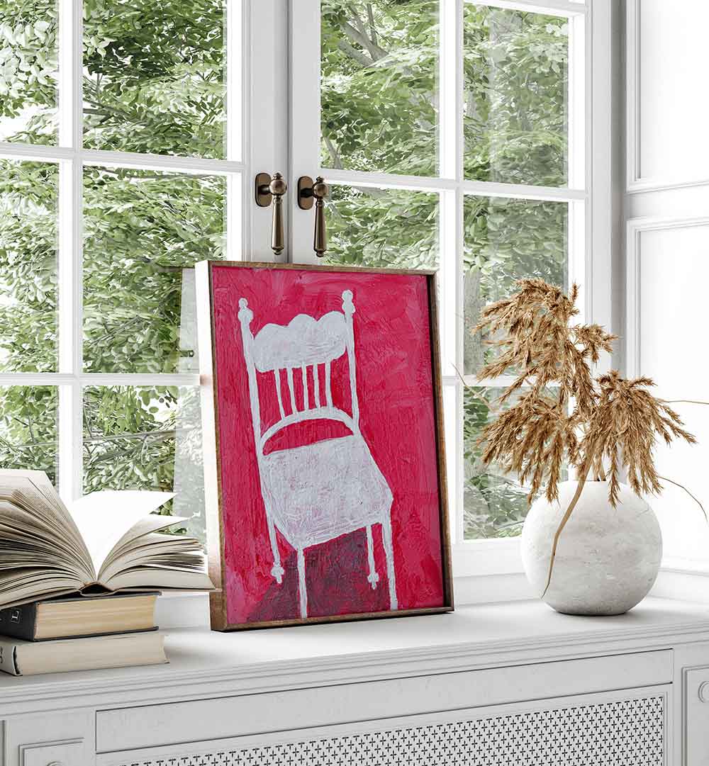 Stylish WHITE CHAIR, FASHION POSTERS brighten your space with elegance and contemporary flair for fashion lovers.