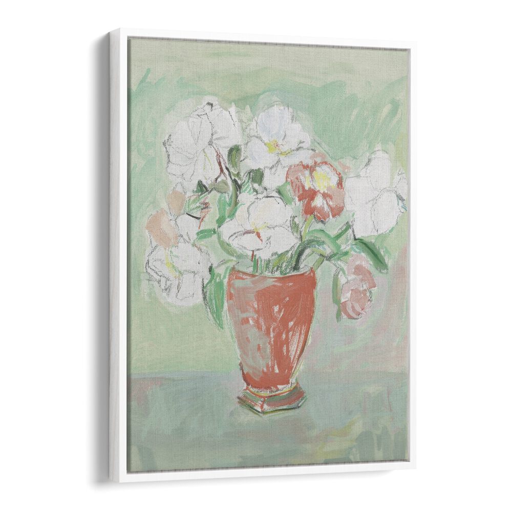 White Elegance II Kids art painting Artwork in White Floater Frame
