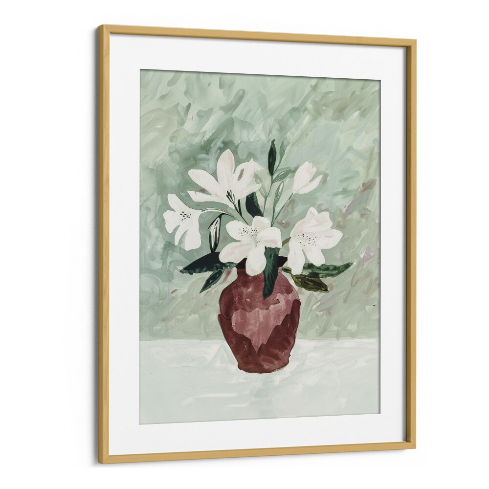 White Elegance III Kids Art Artwork in Oak Wood Frame With Mount
