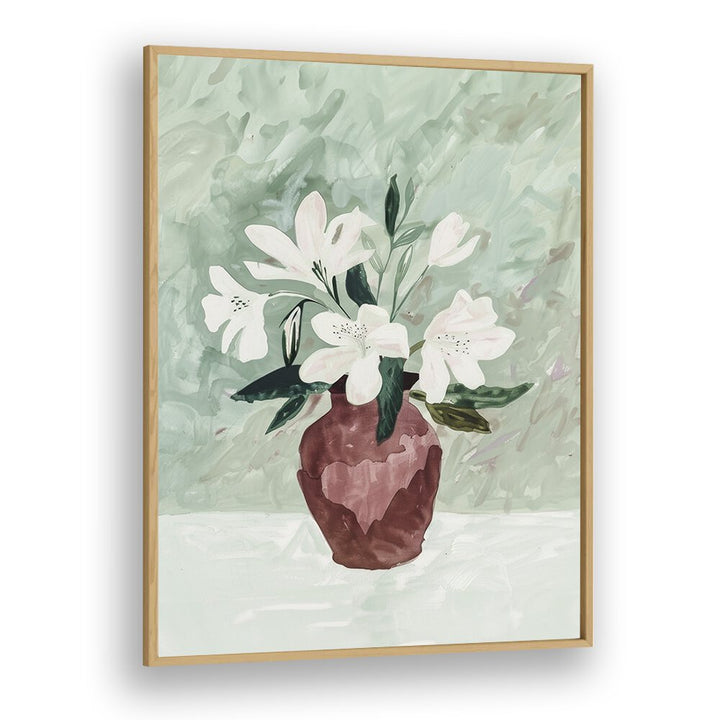 White Elegance III Kids Art Artwork in Oak Wood Plain Frame
