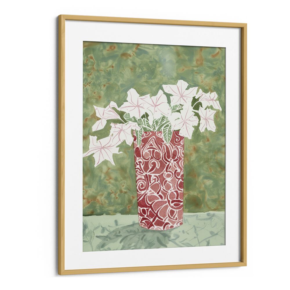 White Elegance Iv Kids Art Artwork in Oak Wood Frame With Mount
