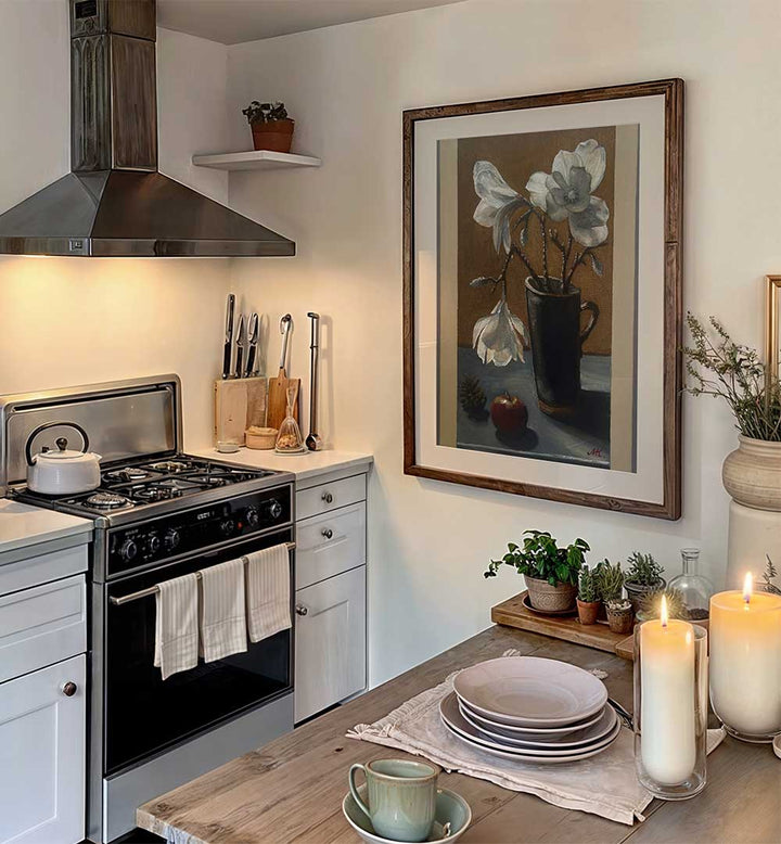 WHITE FLORAL STILL LIFE , FLORAL FLOWER PAINTINGS