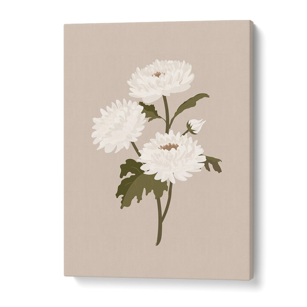 White Flower I  Botanical Flower Paintings Artwork in Gallery Wrap