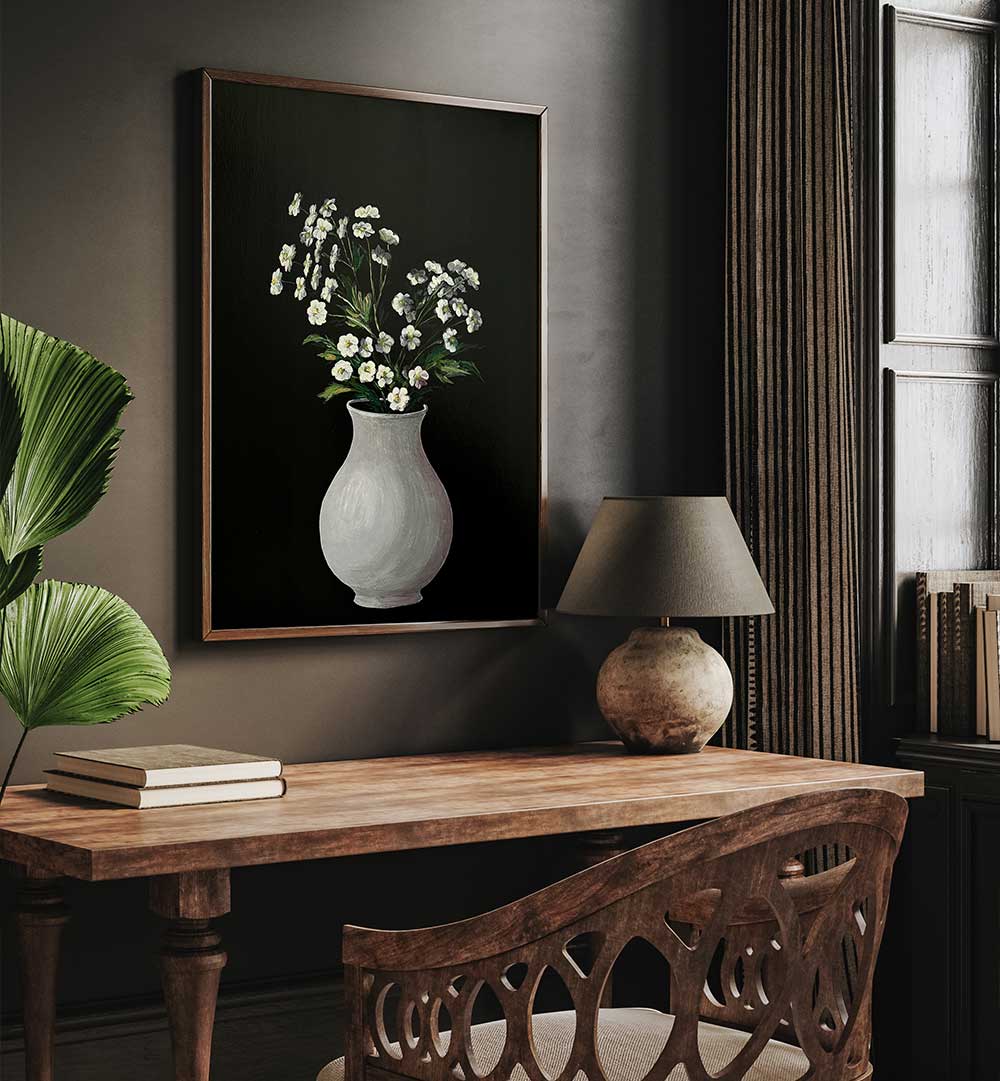 WHITE FLOWER PAINTING , FLORAL FLOWER PAINTINGS