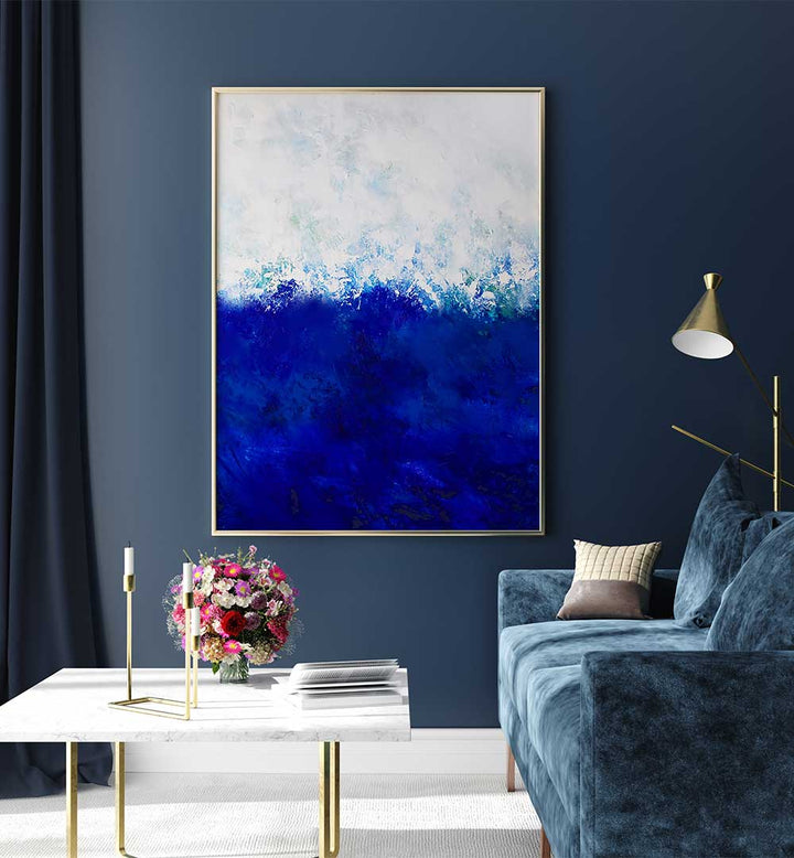 Stylish WHITE TABLE DRESS with elegant ABSTRACT PAINTINGS, perfect for contemporary home decor. Transform your space!