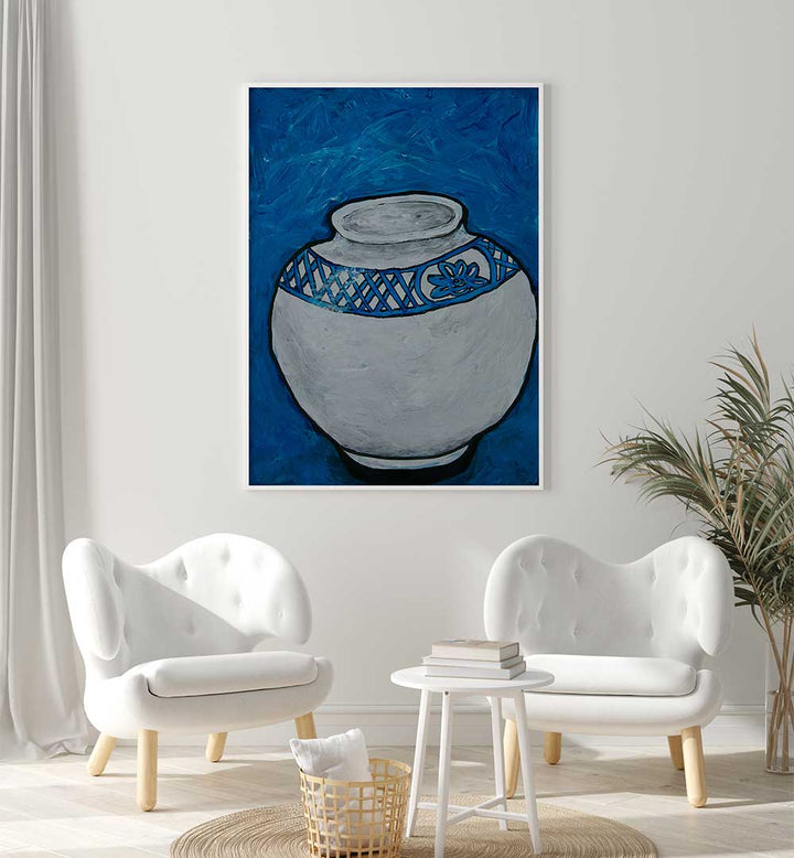 Stunning WHITE VASE WITH BLUE, KITCHEN POSTERS enhance your kitchen's charm with captivating decor. Perfect for aesthetics!