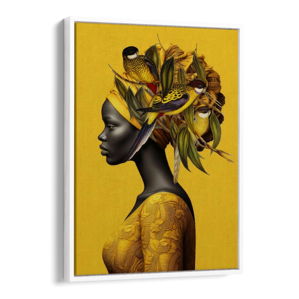 AFRICAN WOMAN GOLDEN BIRDS