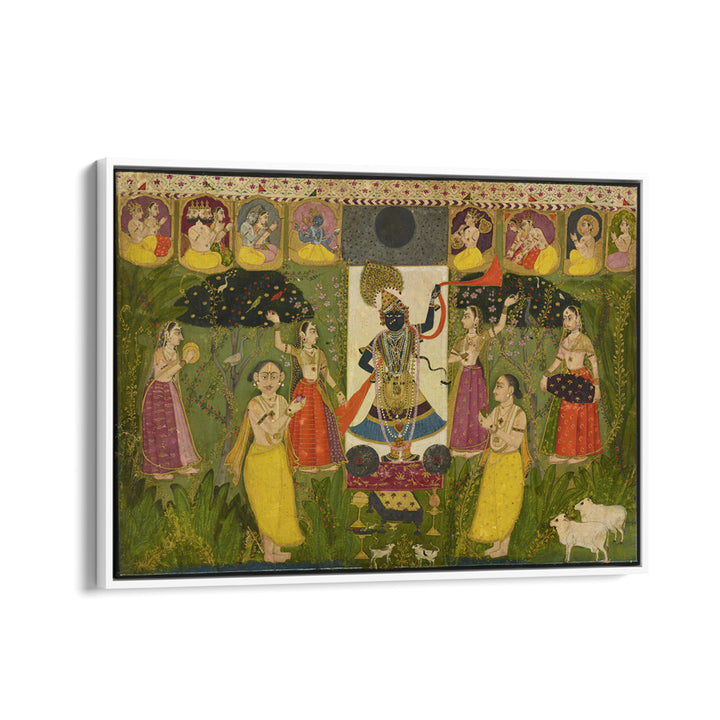 WORSHIP OF SHRI NATHJI , INDIAN ART PAINTINGS
