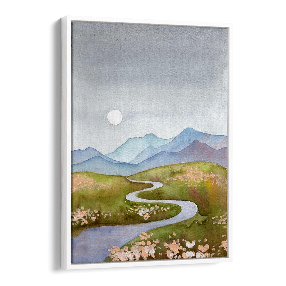 Serene BLUE GRAY HILLS landscape paintings, perfect for enhancing your home decor with natural beauty.