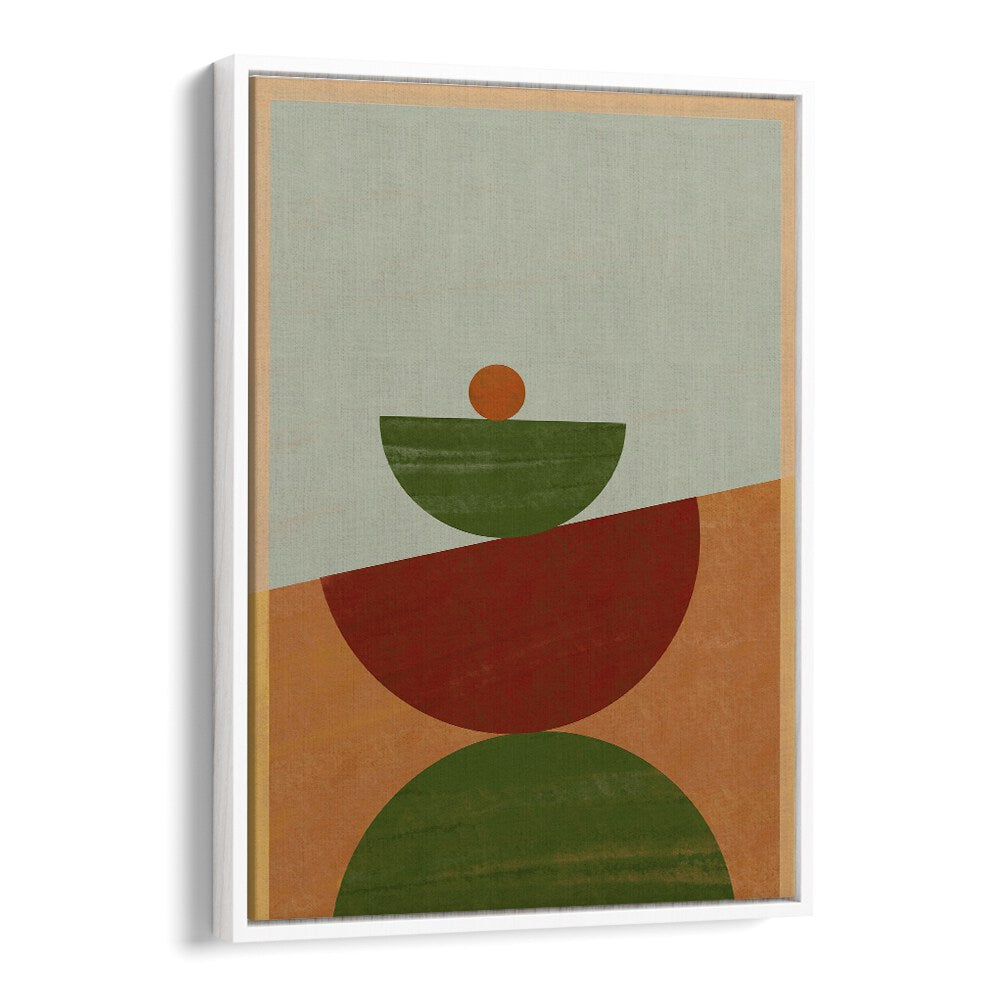 Modern art piece featuring vibrant shapes in earth tones, ideal for any space. Perfect for CONTEMPORARY GEOMETRIC II, GEOMETRIC ART PRINTS.