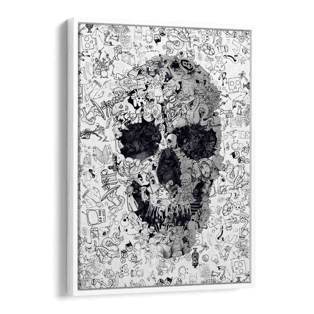 DOODLE SKULL , SURREAL ART PRINTS