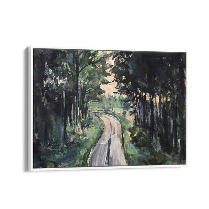 Serene Forest Pathway, Landscape Paintings showcasing tranquil nature beauty in vibrant hues. Perfect for home decor.