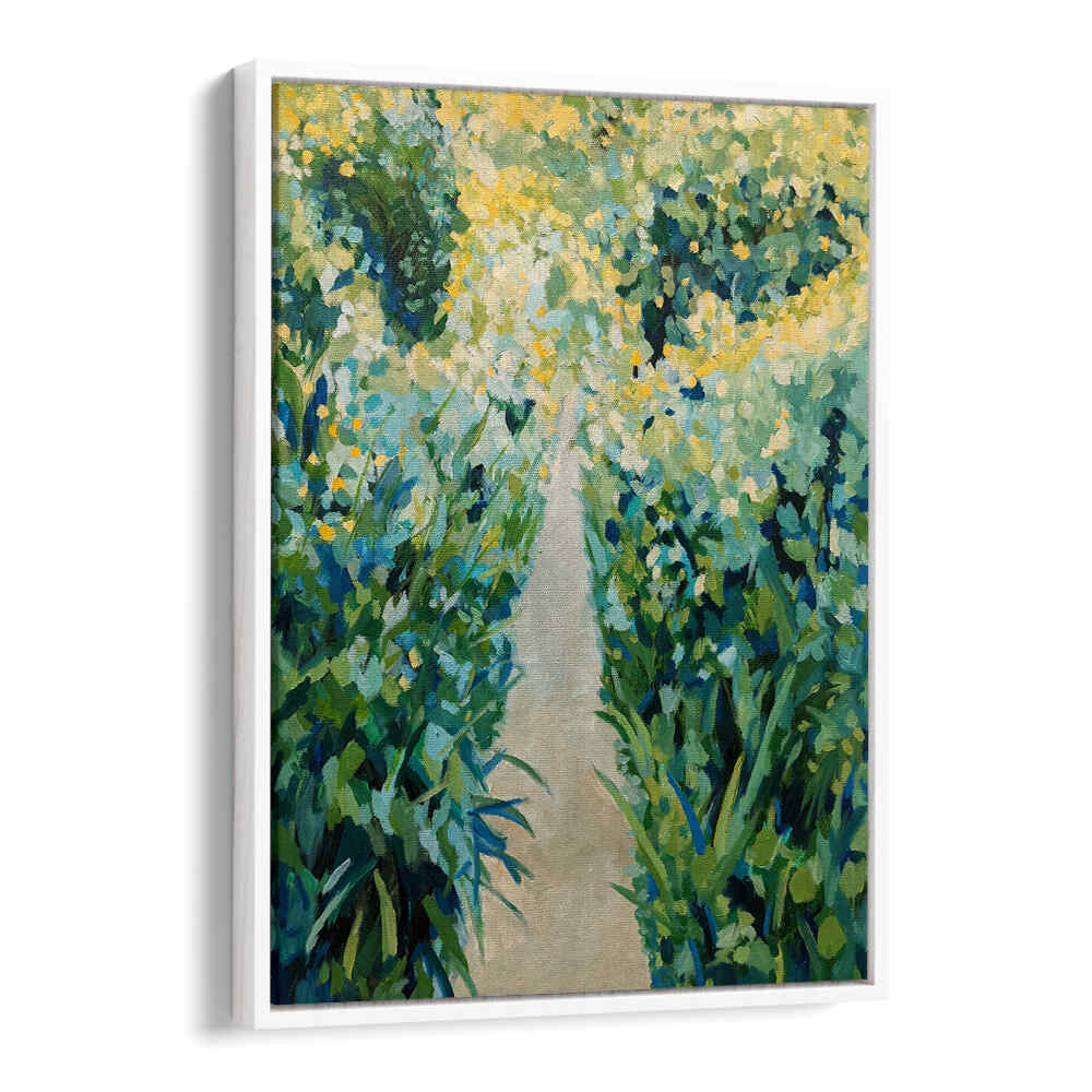 GARDEN PATH , FLORAL FLOWER PAINTINGS