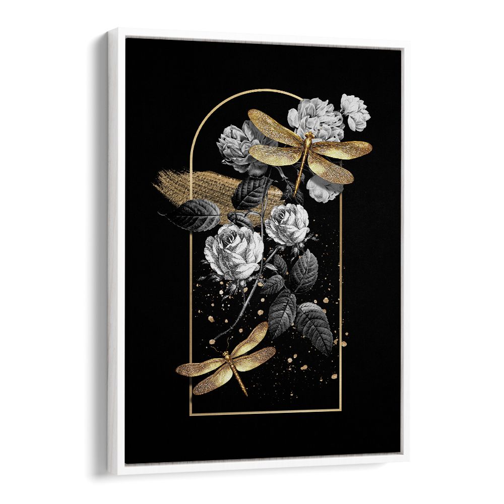GILDED DRAGONFLIES AND ROSES