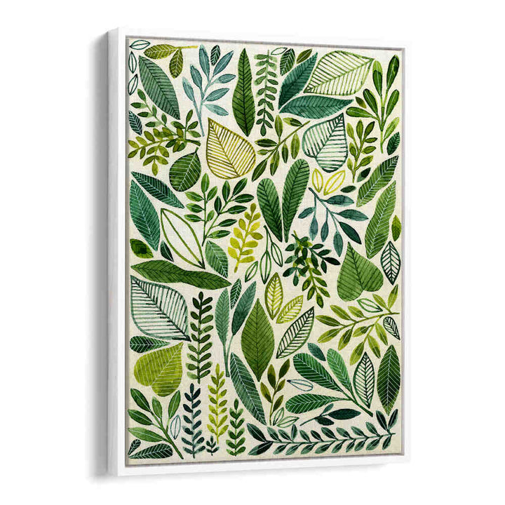 GREEN LEAVES IN VARIOUS SHAPES