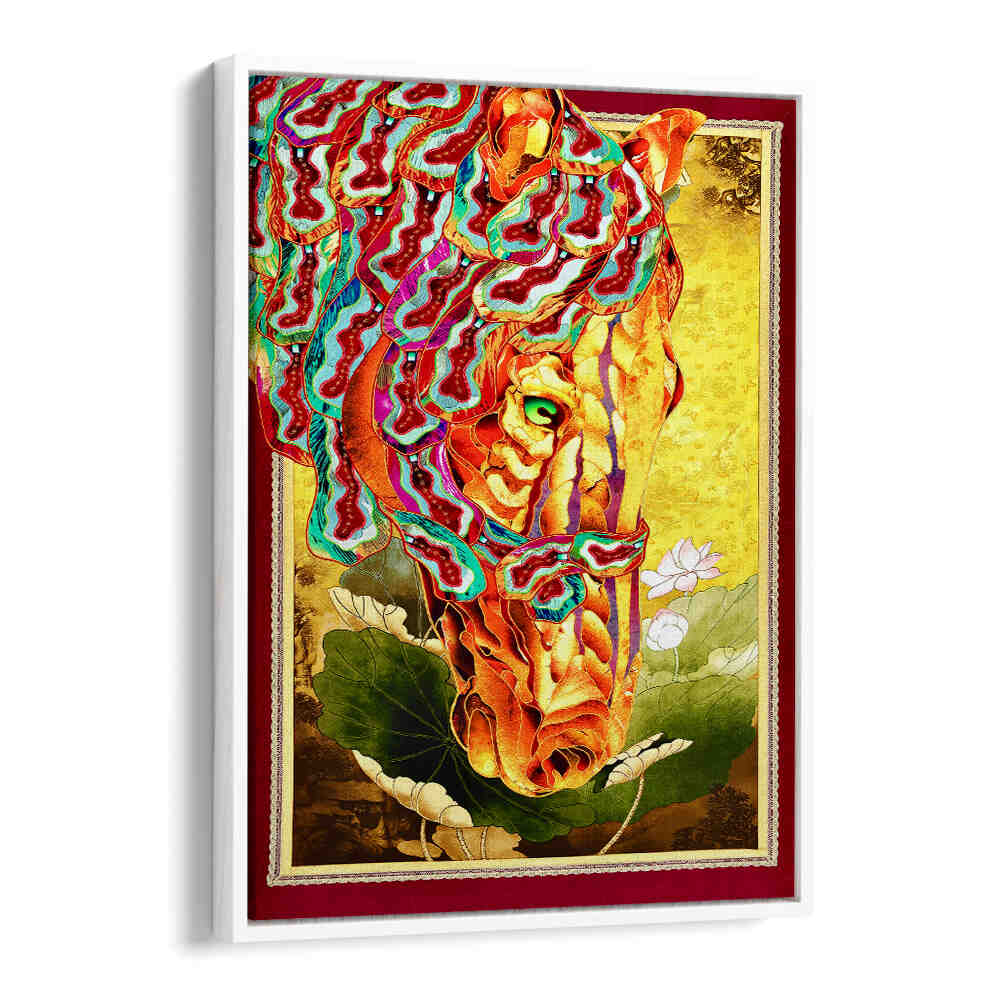 Vibrant GOLDEN GAZE, ANIMAL PAINTINGS featuring a striking horse design with bold colors and intricate details.