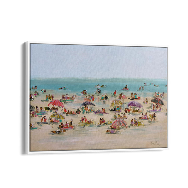 Vibrant Impressionist Beach Scene, perfect beach paintings for transforming your space with coastal charm.