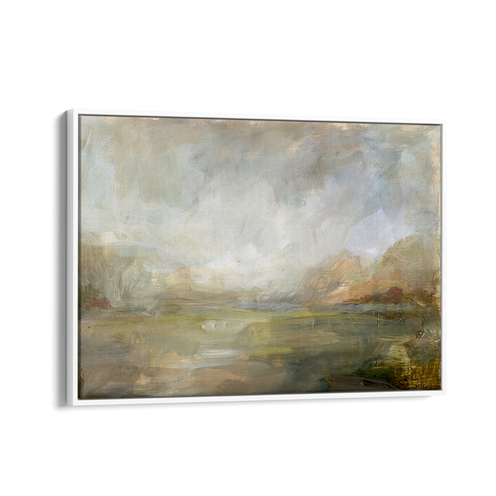 Serene Misty Morning Vista landscape painting, perfect for transforming your living space with tranquility.