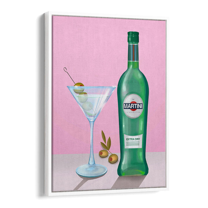 MARTINI COCKTAIL , BAR art print by Whitefloater featuring a MARTINI bottle and martini glass.