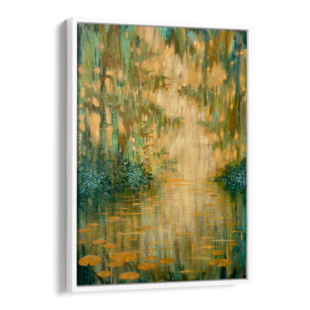 MYSTERIOUS POND, ABSTRACT PAINTINGS featuring vibrant colors and serene reflections for an enchanting atmosphere.